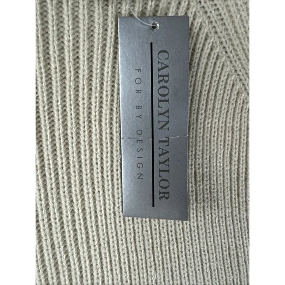 Carolyn Taylor Sweater Womens Black White Funnel Neck Kinen Long Sleeve NWT - Picture 4 of 5